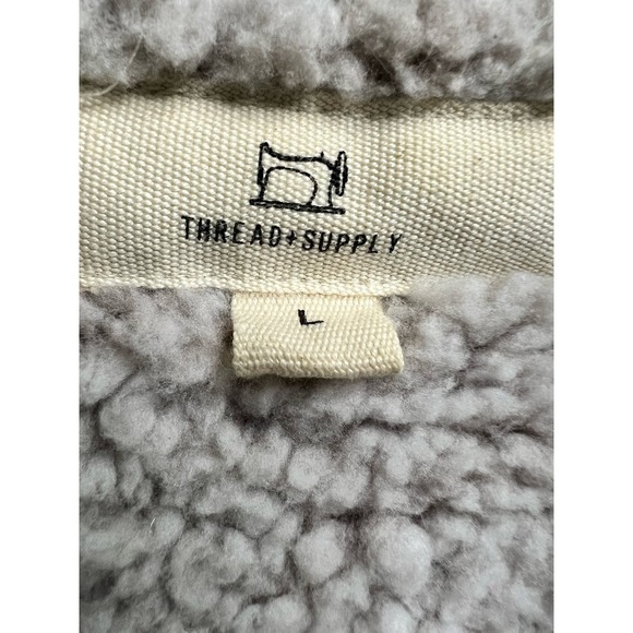 Thread and Supply Vest Fuzzy Sherpa Oatmeal Size Large - Picture 11 of 12